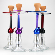 DG-23 Pure Red Purple Blue Black Color Glass Shisha Hookah with Single Hose